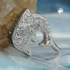 Vedhæng 14,5x10mm Delfinkubisk zirkonia sølv 925