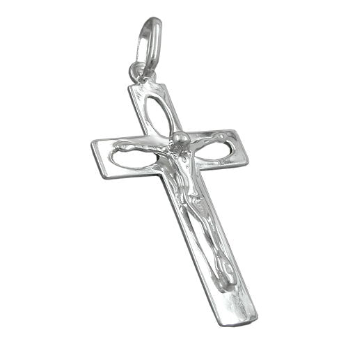 Vedhæng 29x17mm kors med Jesus Openwork Skinnende sølv 925
