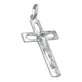 Vedhæng 29x17mm kors med Jesus Openwork Skinnende sølv 925