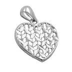 Vedhæng 15x15mm hjerte Shiny Diamond Silver 925