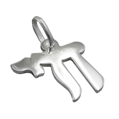 Vedhæng 15x14mm Hebraisk ord Chai-symbol for liv skinnende 925