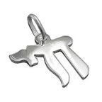 Vedhæng 15x14mm Hebraisk ord Chai-symbol for liv skinnende 925