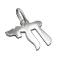 Vedhæng 15x14mm Hebraisk ord Chai-symbol for liv skinnende 925