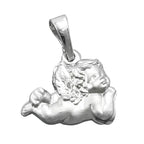 Pendler 9x13mm liggende angel mat rhodiumbelagt sølv 925