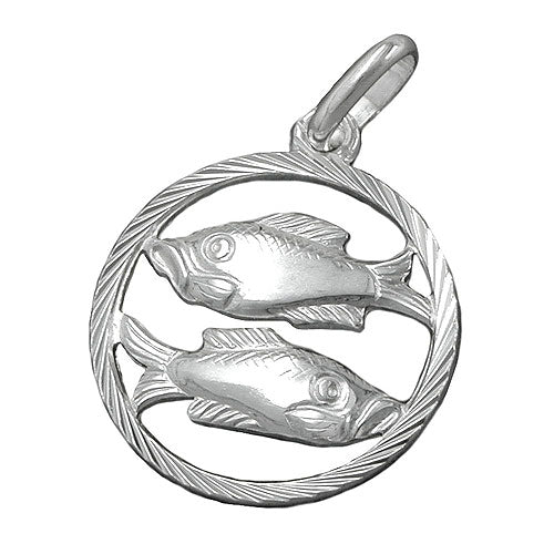 Vedhæng 15mm Zodiac Pisces Sølv 925