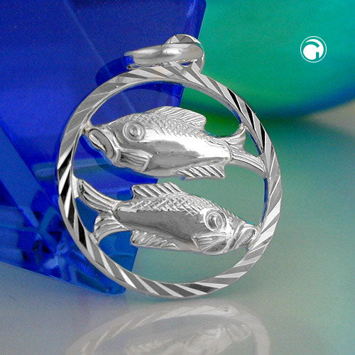 Vedhæng 15mm Zodiac Pisces Sølv 925