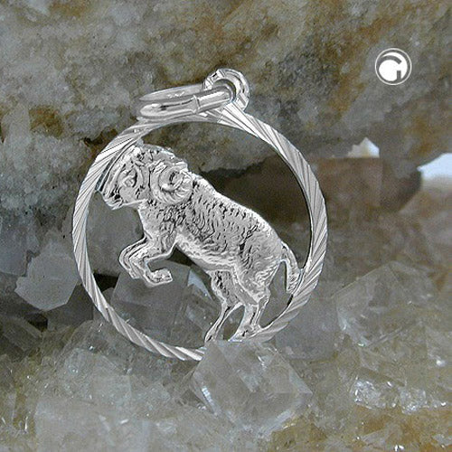 Vedhæng 15mm Zodiac Aries Sølv 925