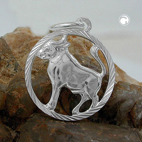 Vedhæng 15mm Zodiac Taurus Sølv 925