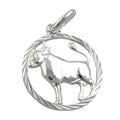 Vedhæng 15mm Zodiac Taurus Sølv 925