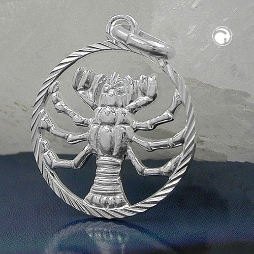 Vedhæng 15mm Zodiac Cancer Sølv 925