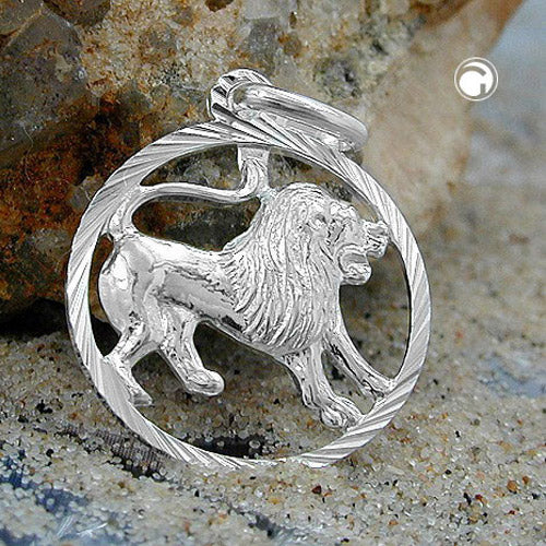 Vedhæng 15mm Zodiac Lion, sølv 925