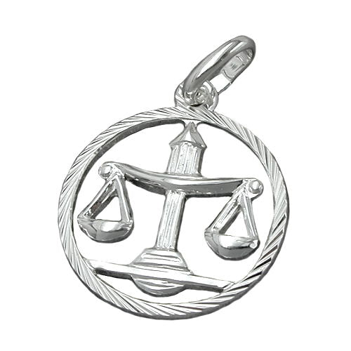 Vedhæng 15mm Zodiac Libra Sølv 925