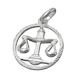 Vedhæng 15mm Zodiac Libra Sølv 925