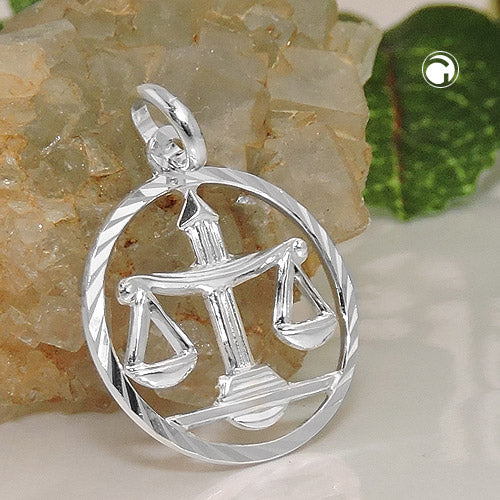 Vedhæng 15mm Zodiac Libra Sølv 925