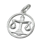 Vedhæng 15mm Zodiac Libra Sølv 925