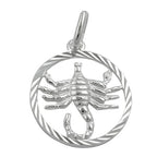 Vedhæng 15mm Zodiac Skorpionen Sølv 925