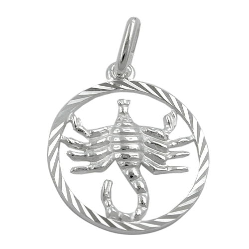 Vedhæng 15mm Zodiac Skorpionen Sølv 925