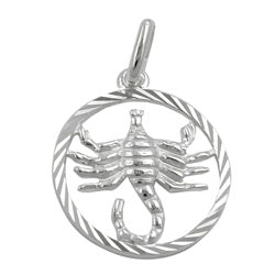 Vedhæng 15mm Zodiac Skorpionen Sølv 925