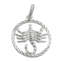 Vedhæng 15mm Zodiac Skorpionen Sølv 925