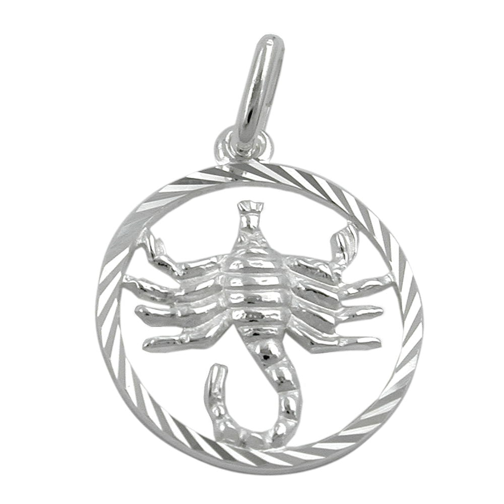 Vedhæng 15mm Zodiac Skorpionen Sølv 925
