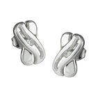 Ørestikker 10x6mm X-Shape med Zirconia Shiny Silver 925