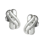 Ørestikker 10x6mm X-Shape med Zirconia Shiny Silver 925