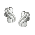 Ørestikker 10x6mm X-Shape med Zirconia Shiny Silver 925