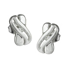 Ørestikker 10x6mm X-Shape med Zirconia Shiny Silver 925