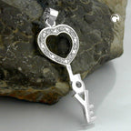Vedhæng 28x12mm skål LOVE med zirkoniaer Shiny Silver 925