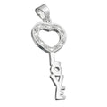 Vedhæng 28x12mm skål LOVE med zirkoniaer Shiny Silver 925