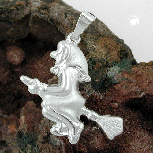 Vedhæng 22x22mm Witch matt-skinnende sølv 925