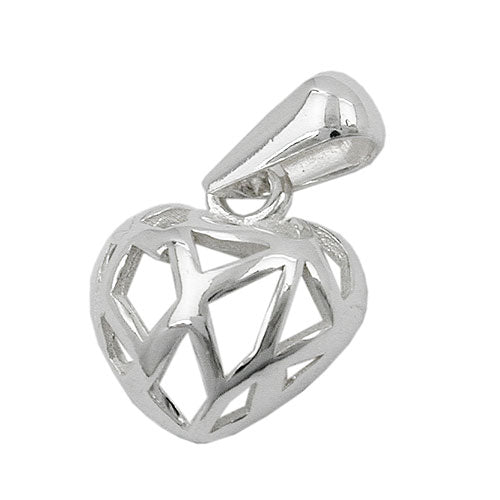 Vedhæng 11x10mm Hjerte Åbent Sølv 925