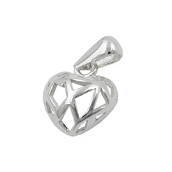 Vedhæng 11x10mm Hjerte Åbent Sølv 925
