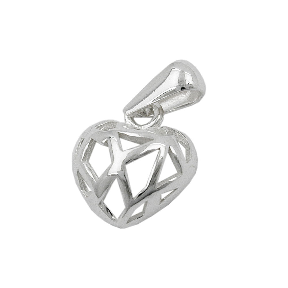Vedhæng 11x10mm Hjerte Åbent Sølv 925
