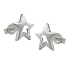 Ørestik 10x10mm stjerne med Cubic Zirconia Silver 925