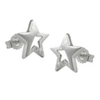 Ørestik 10x10mm stjerne med Cubic Zirconia Silver 925