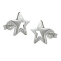 Ørestik 10x10mm stjerne med Cubic Zirconia Silver 925