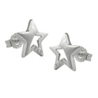 Ørestik 10x10mm stjerne med Cubic Zirconia Silver 925