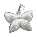 Vedhæng 11x16mm butterfly mat-shiny diamant sølv 925