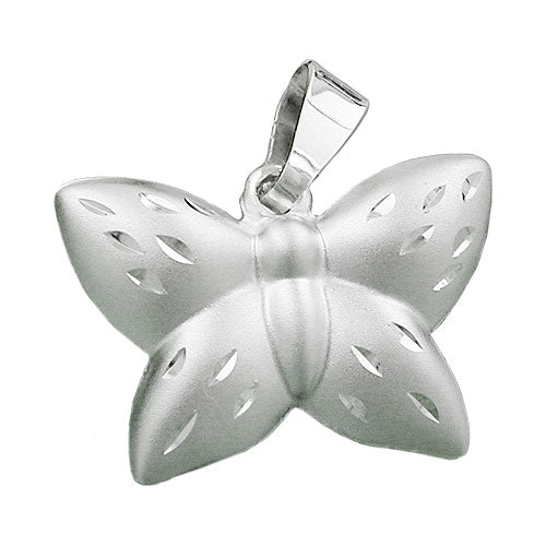 Vedhæng 11x16mm butterfly mat-shiny diamant sølv 925
