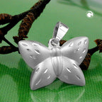 Vedhæng 11x16mm butterfly mat-shiny diamant sølv 925