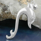 Vedhæng 40x17mm Dolphin Shiny Silver 925