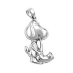 Vedhæng 29x18mm Hund med saxofon sølv 925