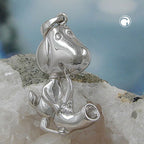 Vedhæng 29x18mm Hund med saxofon sølv 925