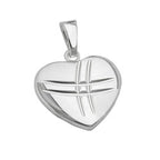 Vedhæng 15x16mm Hjerte matt-skinnende diamant sølv 925