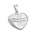 Vedhæng 15x16mm Hjerte matt-skinnende diamant sølv 925