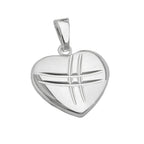 Vedhæng 15x16mm Hjerte matt-skinnende diamant sølv 925