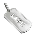 Vedhæng 32x16mm LOVE Rhodium belagt sølv 925