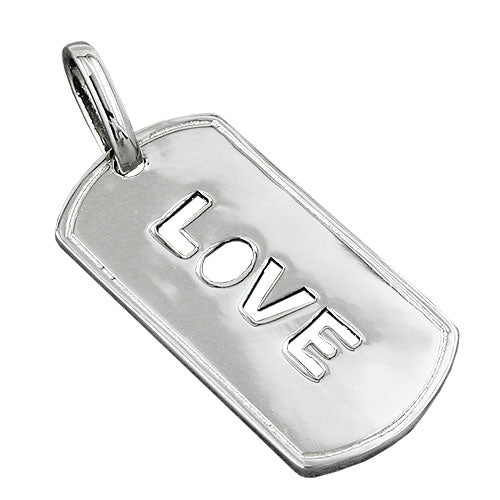 Vedhæng 32x16mm LOVE Rhodium belagt sølv 925