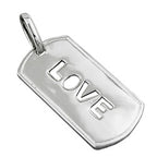 Vedhæng 32x16mm LOVE Rhodium belagt sølv 925